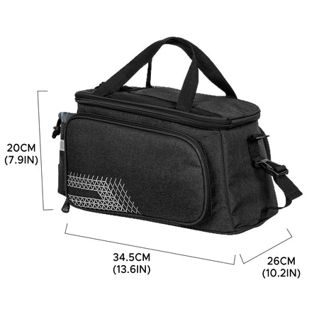 Bike Saddle Bag Rear Bike Rack Bag 17L &ndash; All In One Design black