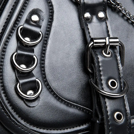 2Pcs Universal Motorcycle Retro Tool Bag PU Leather Saddlebag Motorcycle Saddlebag Side Bag Punk Style Moto Bag Multifunctional by InterCyprus Trading Ltd