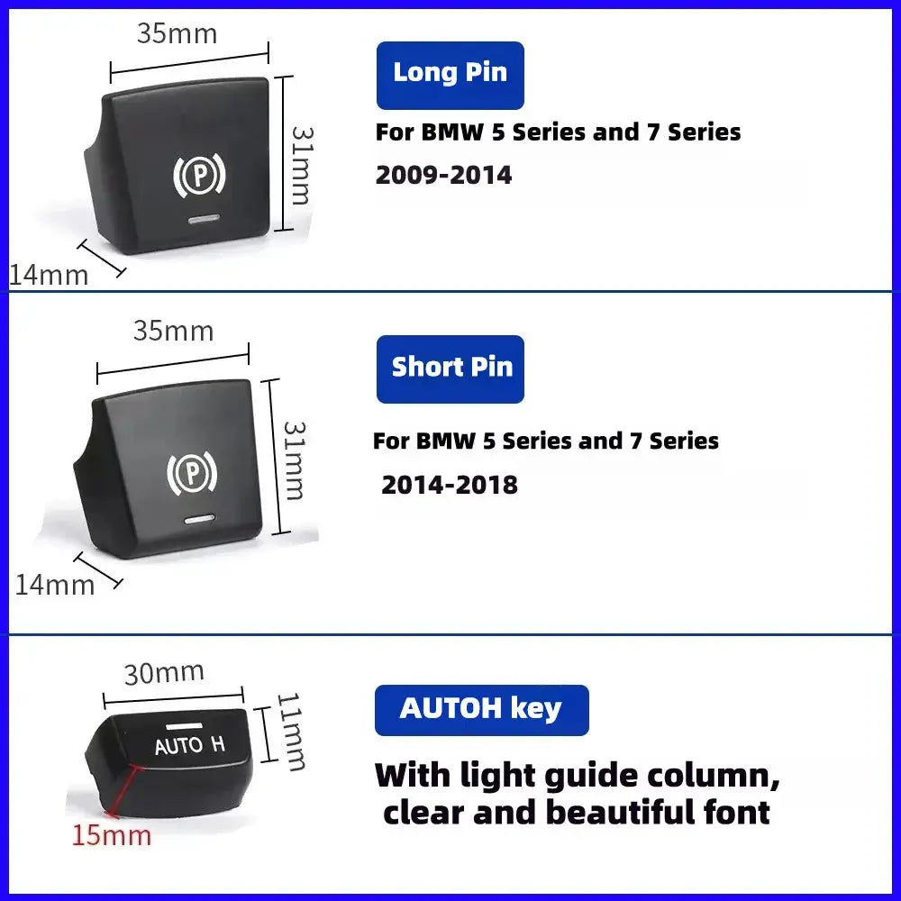 Car Handbrake Parking Brake P Button AUTO Switch Cover For BMW 5 7 Series X3 X4 X5 X6 F01 F02 F07 F10 F12 F15 by InterCyprus Trading Ltd