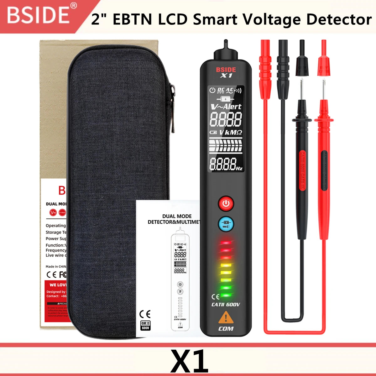 BSIDE AVD06 Noncontact Voltage Detector &ndash; Dual Mode Voltage X1 / CHINA
