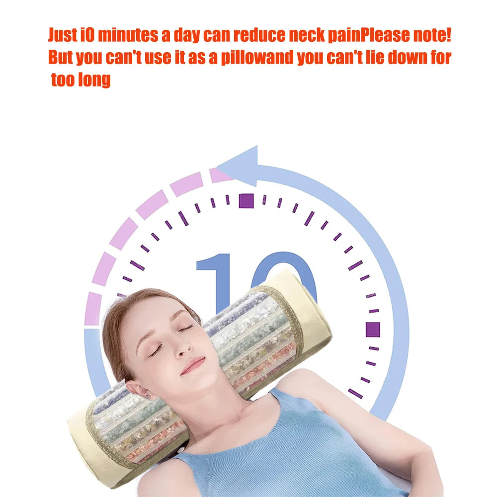 Therapy Pillow Amethyst Jade Gemstone &ndash; Neck Support