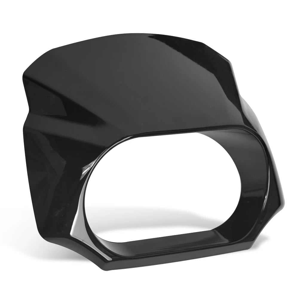 Motorcycle Gloss Black Front Headlight Fairing Cover &ndash; Durable ABS Plastic Protection