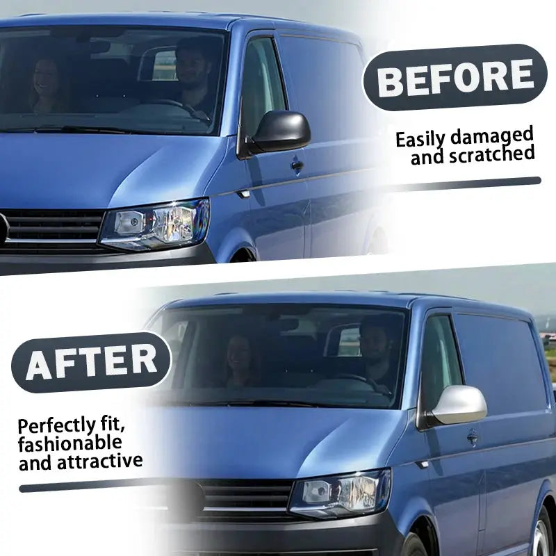 Rearview Mirror Cap Covers Silver ABS for VW Transporter T5 T6 by InterCyprus Trading Ltd