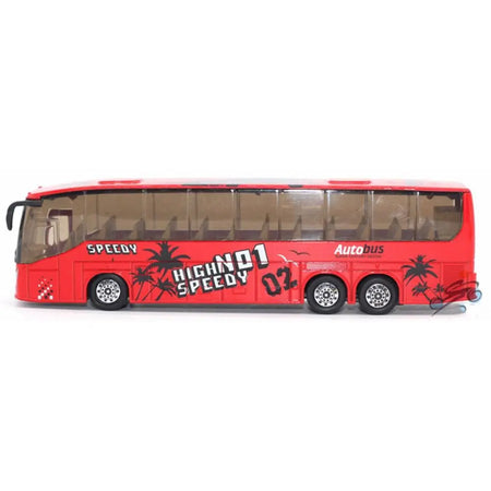 High-Quality Alloy Pull Back Bus Model Toy for Kids red