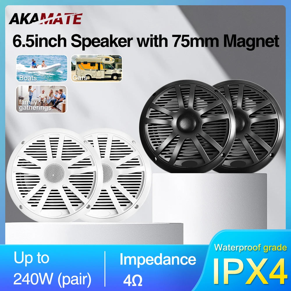 6.5 Inch Car Speaker Auto Audio Stereo Horn &ndash; 240W Pair 4pcs Black