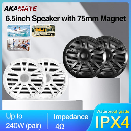 6.5 Inch Car Speaker Auto Audio Stereo Horn &ndash; 240W Pair 4pcs Black