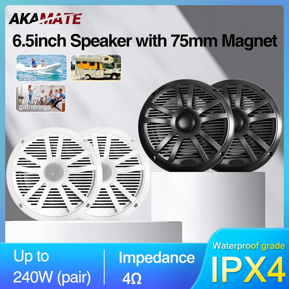 6.5 Inch Car Speaker Auto Audio Stereo Horn &ndash; 240W Pair 4pcs Black