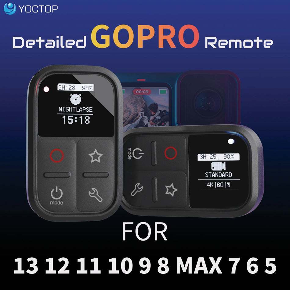 GoPro13 OLED Screen Remote Control with Waterproof Stick Mount for GoPro Cameras Default Title