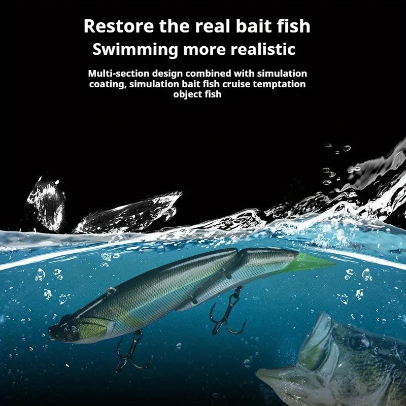 Multi-Jointed Floating Minnow Lure 19cm/55g - Realistic Swimbait for Saltwater Fishing