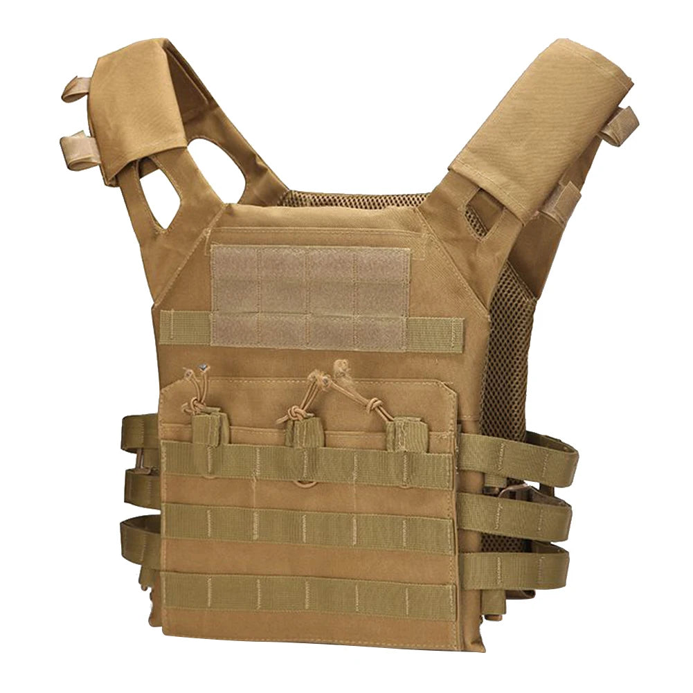 JPC Molle Plate Carrier &ndash; Lightweight Water Repellent Vest Sand color