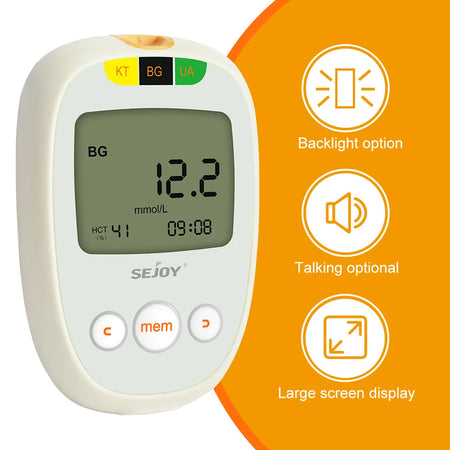 3 in 1 Glucose Ketone Uric Acid Testing Meter Kit &ndash; Comprehensive Diabetes and Ketosis Management