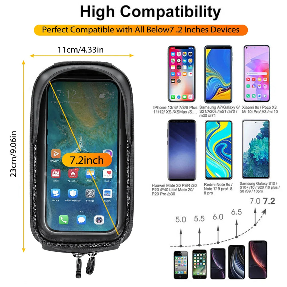 Αδιάβροχη τσάντα επάνω σωλήνα ποδηλάτου 2L με θήκη τηλεφώνου για ποδηλασία