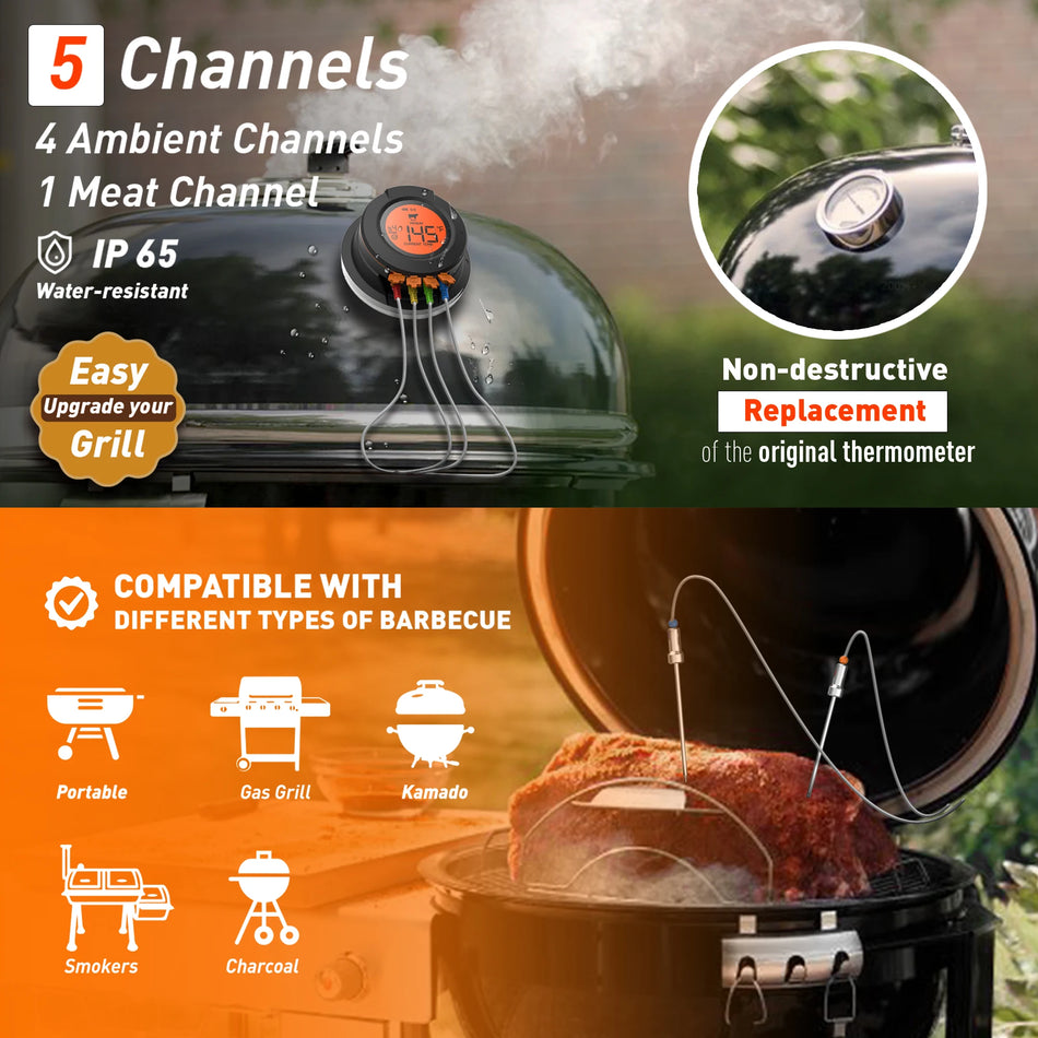 Bežični Bluetooth termometar za meso s dvostrukim sondama i aplikacijom