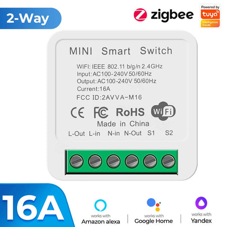 Tuya Zigbee/WiFi Mini Smart Switch with Power Monitoring &amp; Voice Control zigbee B