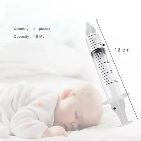 2Pcs Infant Nasal Aspirator Cleaner with 10ML Syringe &ndash; Baby Care Tools