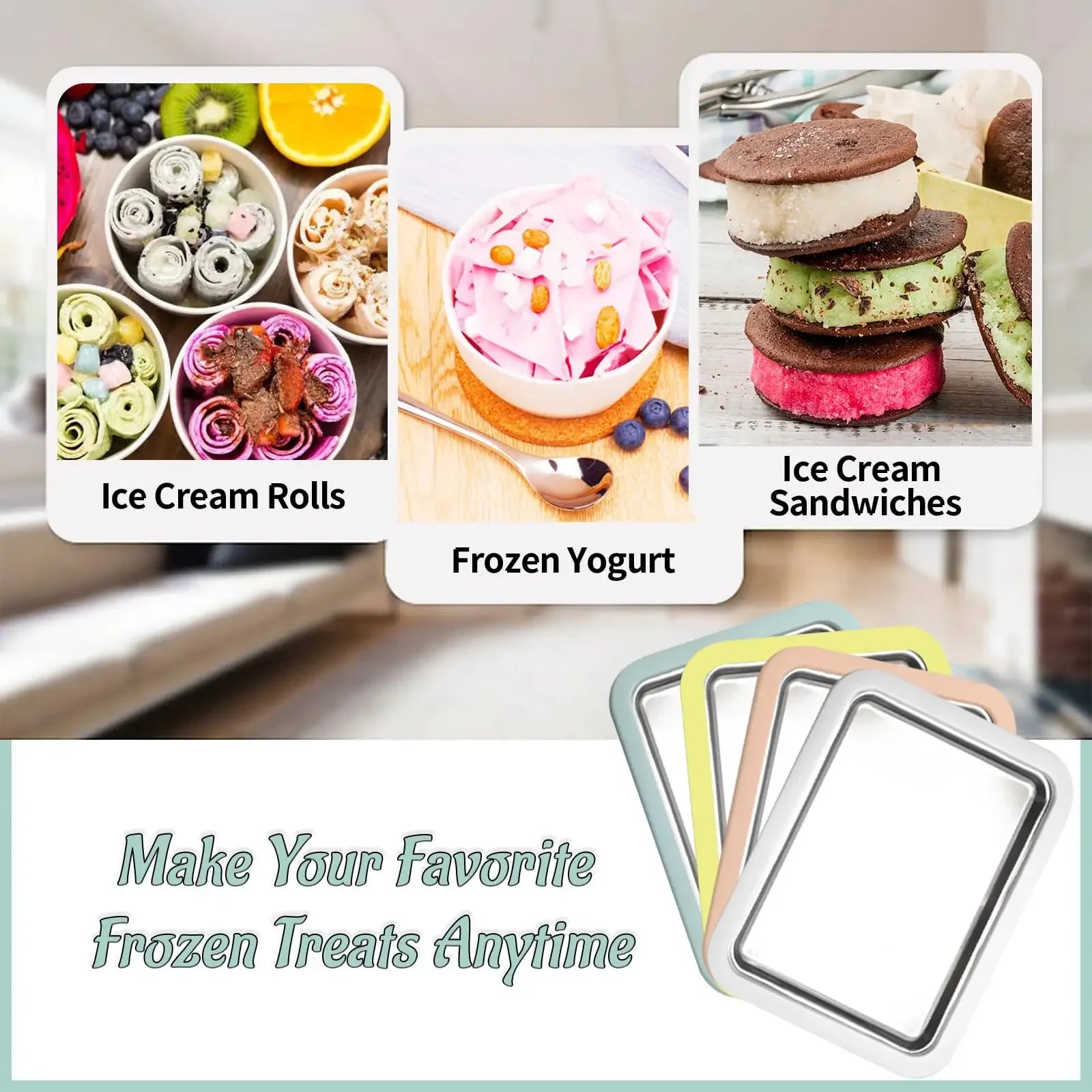 Ice Cream Maker Pan &ndash; Multifunctional Plate With Scrapers