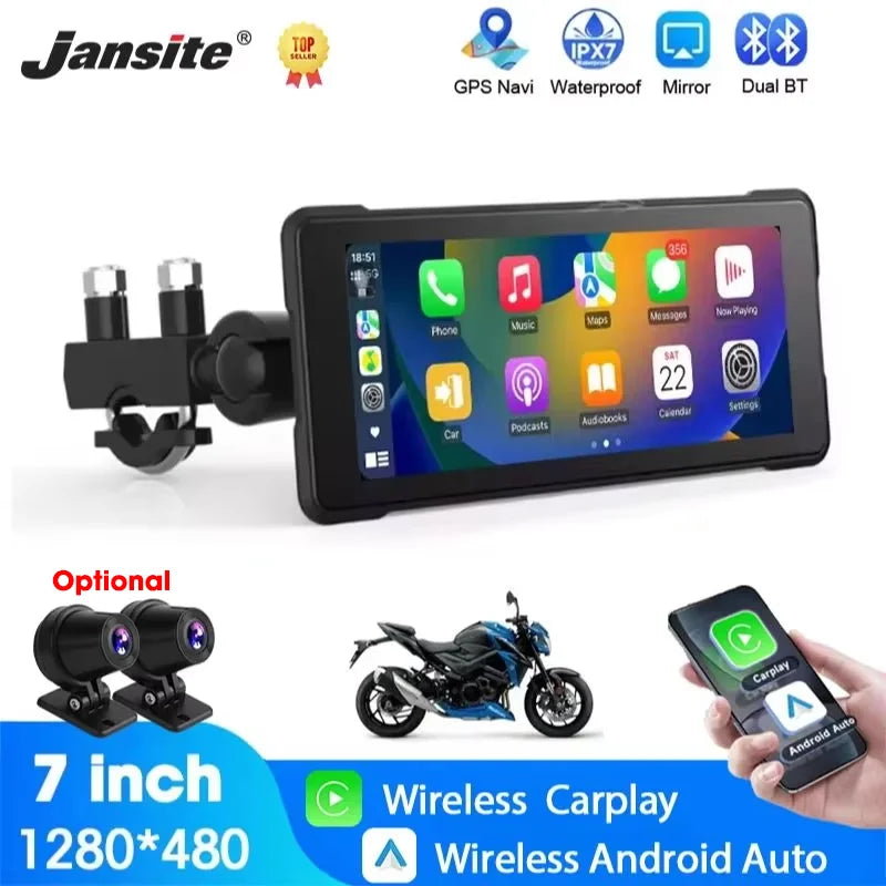 CarPlay Motorcycle DVR GPS Navigation &ndash; Wireless Connectivity with IPX7 Waterproofing