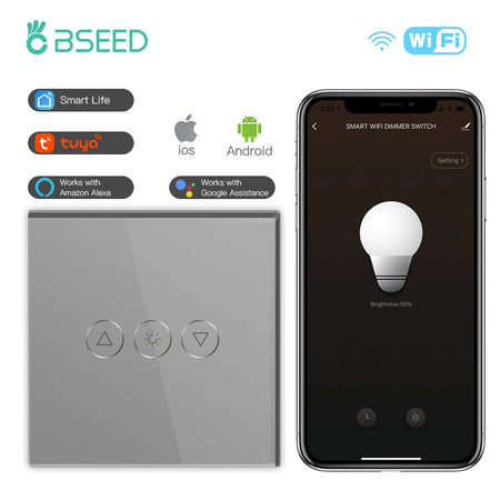 BSEED EU Touch Wifi Light Dimmer 1 Gang - WiFi Enabled GRAY / EU standard