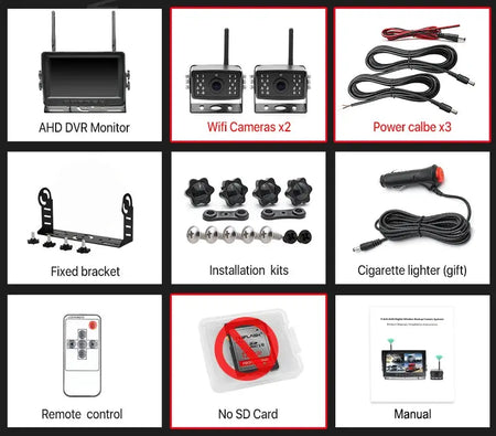 7 Inch HD AHD Car Monitor With 4 Channel DVR Wireless Backup Camera by InterCyprus Trading Ltd