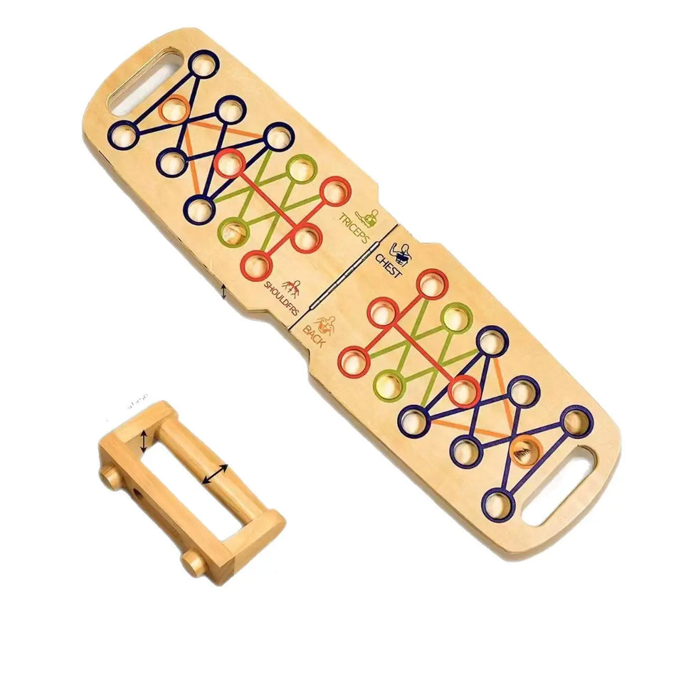 Дървена дъска за лицеви опори с нехлъзгаща се основа за домашна тренировка за стабилност на ядрото