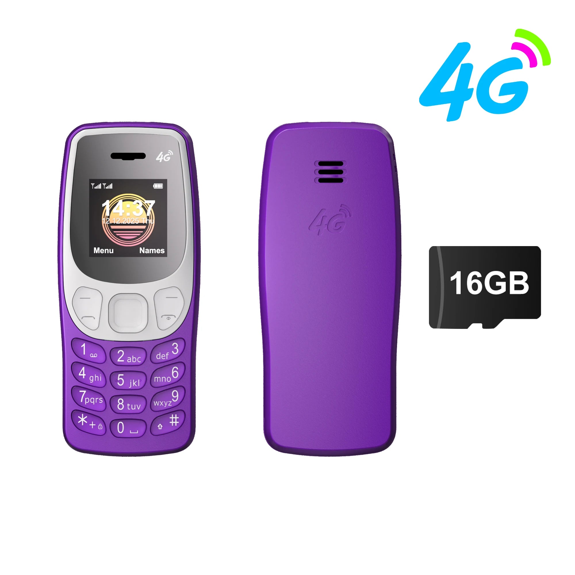 SERVO BM80 LTE 4G Mini Mobile Phone &ndash; Dual SIM Standby purple N16GB TF card