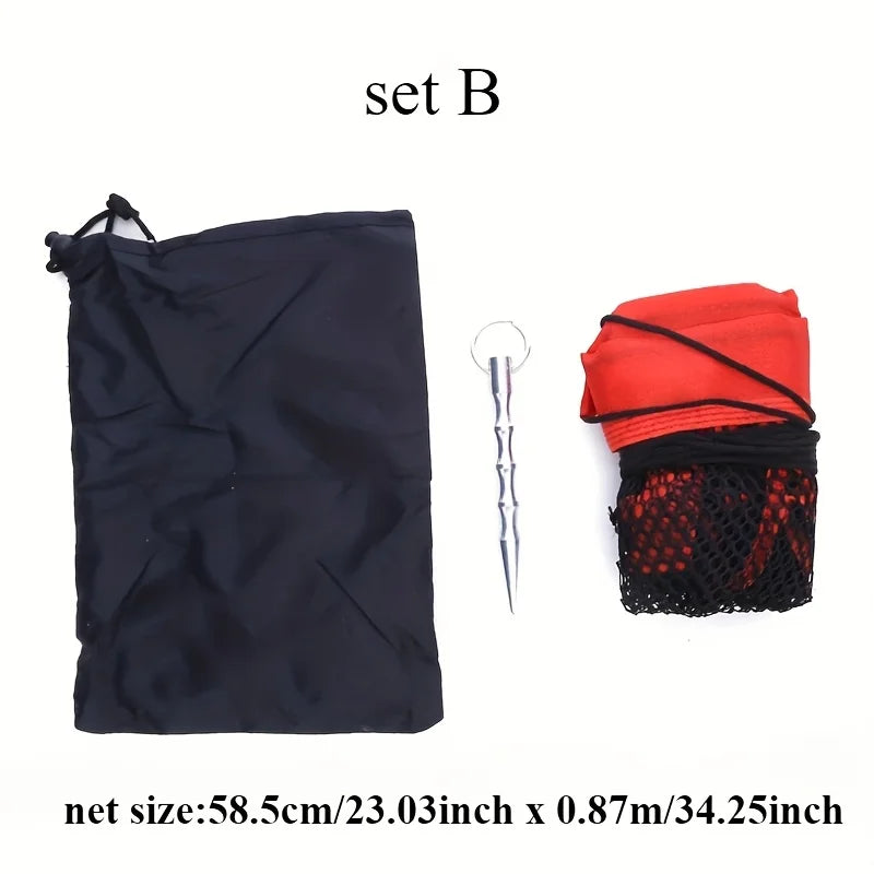 Fishing Mesh Bag - Versatile Live Fish Nets with Storage &amp; Stabilizing Studs set B