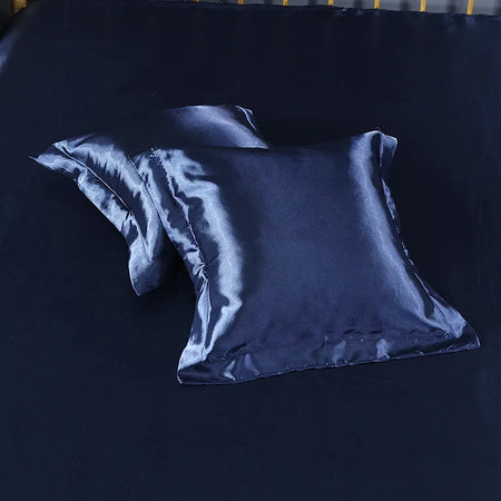 Silk Satin Square Pillowcase &ndash; Luxurious Comfort and Style zanglan / 50x50cm 2pcs