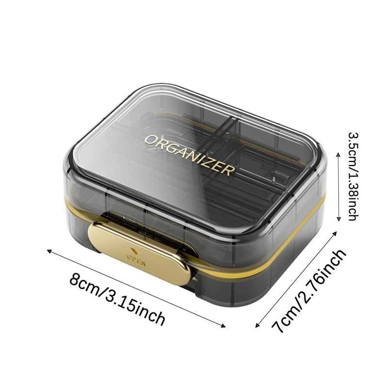 Travel-Friendly Dustproof Pill Box Organizer with Secure Closure and Moisture Protection