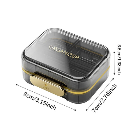 Travel-Friendly Dustproof Pill Box Organizer with Secure Closure and Moisture Protection