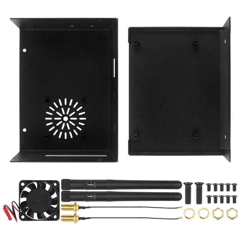 Metal Case for Orange Pi 5 Plus &ndash; Enhanced Cooling with Optional Antenna Case-Antenna