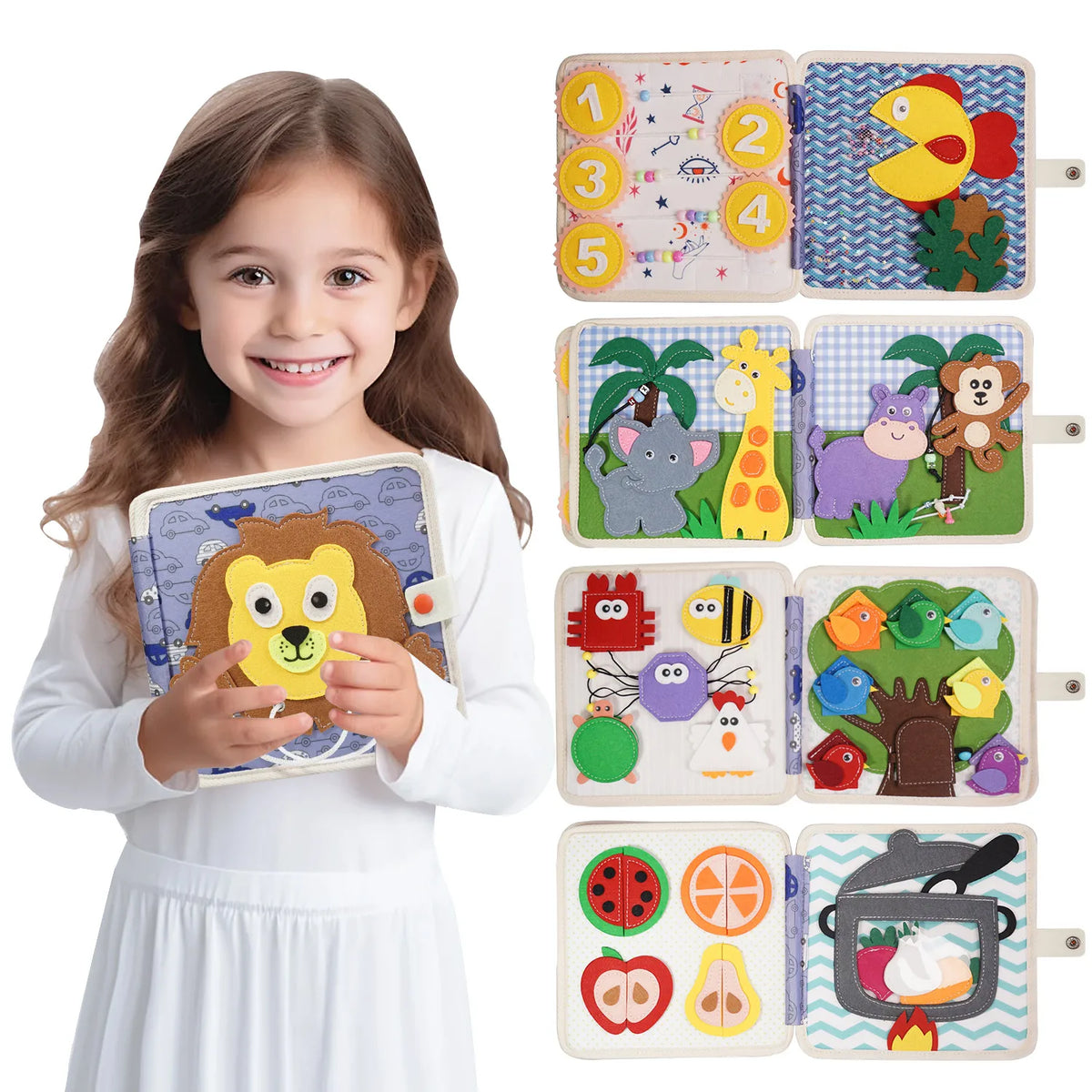 Christmas Lion Busy Board &ndash; Interactive Story Sensory Toy Yellow