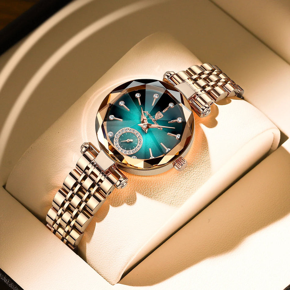 🟠 Poedagar Luxury Γυναίκες παρακολουθούν κορυφαία μάρκα αδιάβροχο ανοξείδωτο χάλυβα διαμάντι κυρίες χαλαζία quartz wristwatch montre