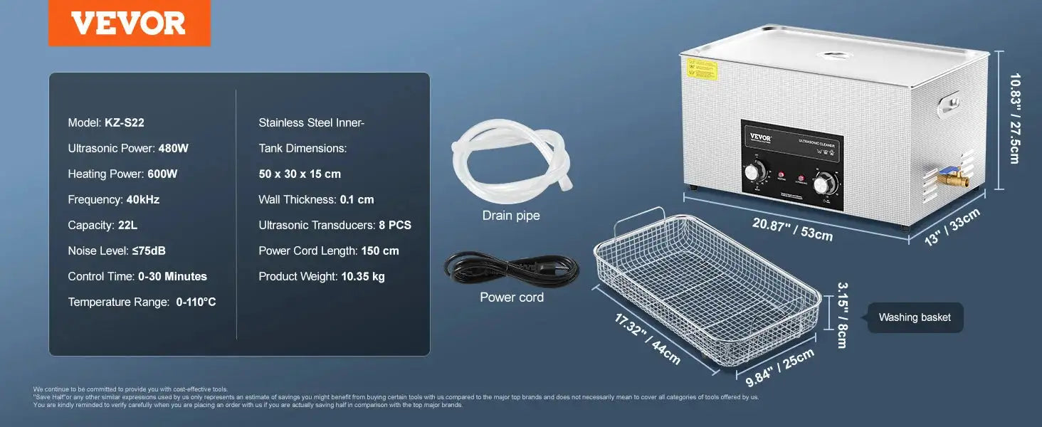 Ultrasonic Cleaner 2 To 30L With Heater And Timer 22L / spain