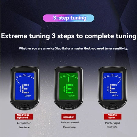 Rechargeable Guitar Clip On Tuner &ndash; Universal Compatibility