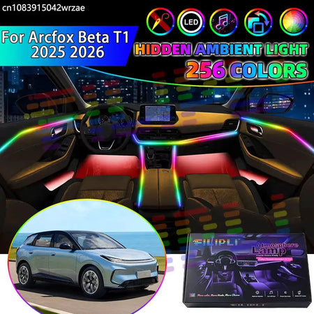 For Arcfox Beta T1 2025 2026 BAIC RGB Car Interior Ambient Lights Strips Breathing Lighting Kit App Control LED strips Auto Part by InterCyprus Trading Ltd