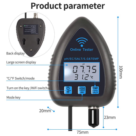 Tuya WiFi 5 In 1 Water Quality Monitor &ndash; Smart 5in1 Meter