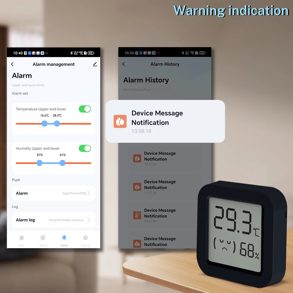 Tuya Smart Bluetooth Hygrometer Thermometer with LCD Display