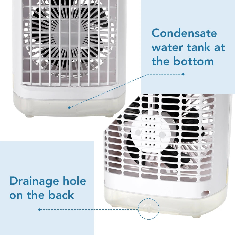Portable USB Air Conditioner &amp; Evaporative Cooler with Humidifier