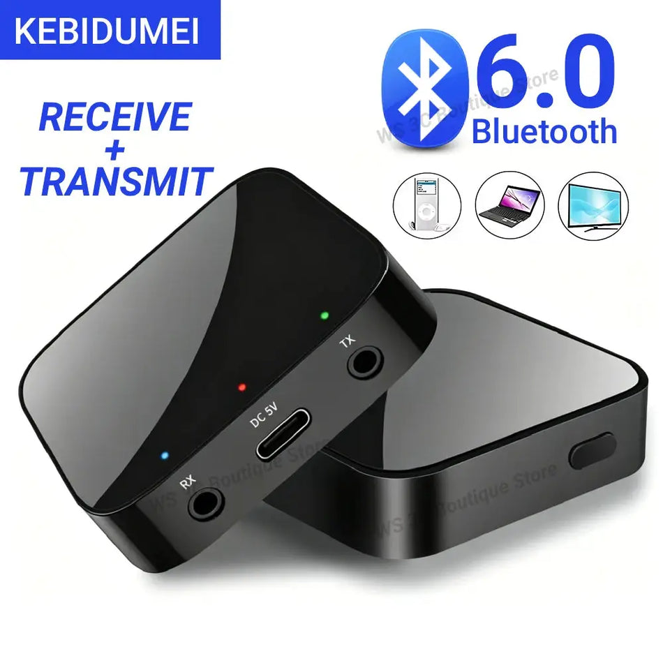 KEBIDUMEI Bluetooth 6.0 Receiver and Transmitter 3.5mm AUX Wireless Audio Adapter Bluetooth Transmitter for Car PC TV Headphones by InterCyprus Trading Ltd