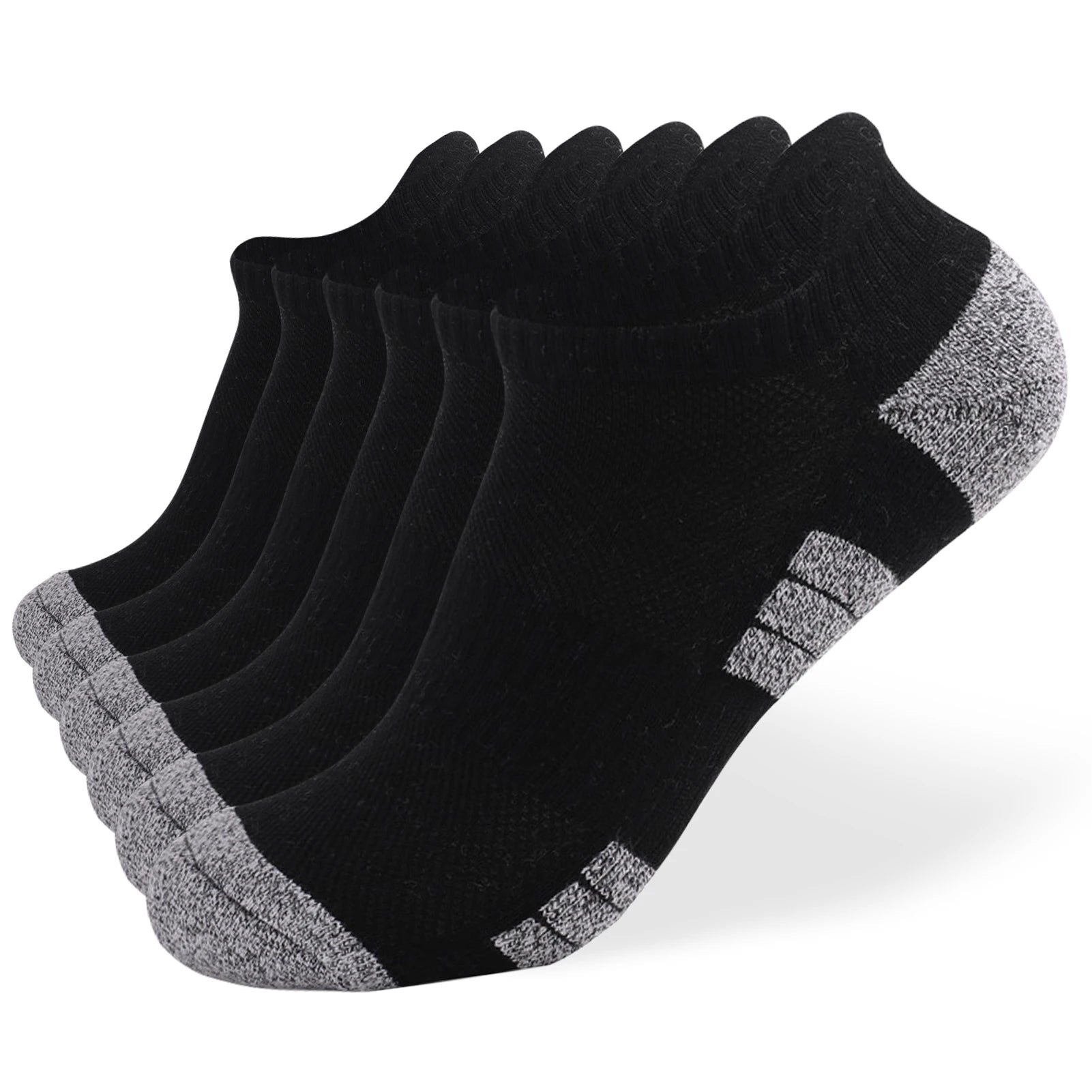 10 Pack Running Socks For Men Women &ndash; Breathable Comfort Black 6packs / M