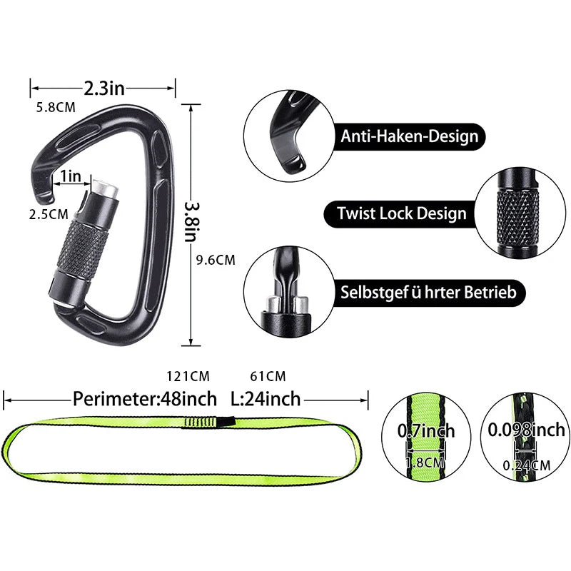 24KN Auto Lock Climbing Carabiner D Shape &ndash; Auto Lock