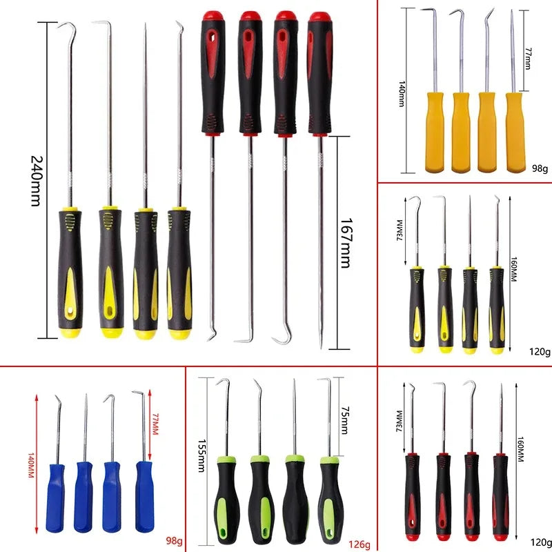 Heat-resistant Antislip Hook Pick Set - 4pcs Car Repair Tool Kit