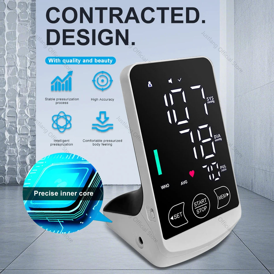 Monitor de Pressão Arterial de Braço Recarregável com Ecrã Grande