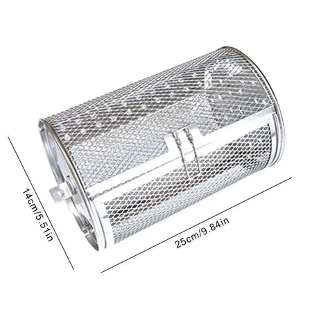 Ossayi Stainless Steel Rotating Grill Cage &ndash; Easily Cleaned and Heat Resistant 14x25cm / CHINA