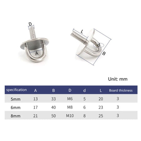 Heavy-Duty 304 Stainless Steel U-Shaped Pad Eye Plate for Marine and Outdoor Use
