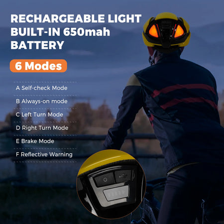 Smart Bike Helmet with Light &ndash; Night Light with Auto Brake
