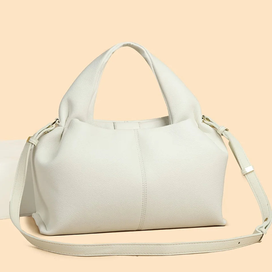 Borsa a mano in pelle PU morbida per donna, borsa a tracolla, stile di lusso da designer, piccola borsa casual 2025