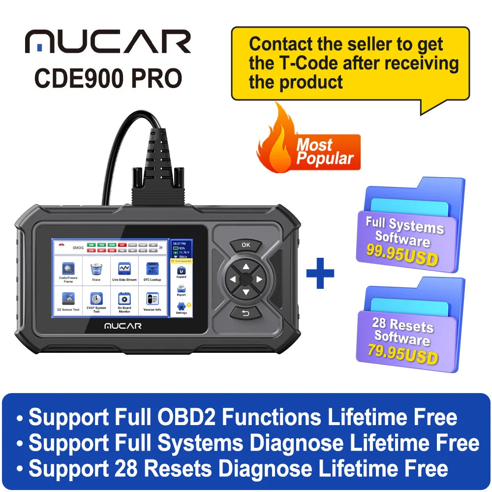 MUCAR CDE900 Pro OBD2 Scanner &ndash; Full System Diagnostics CDE900 PRO Add NO.1 / United States