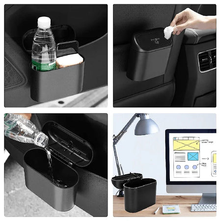 3Pcs Car Trash Can Set &ndash; Leak-Proof Mini Accessories with Odor Sealing