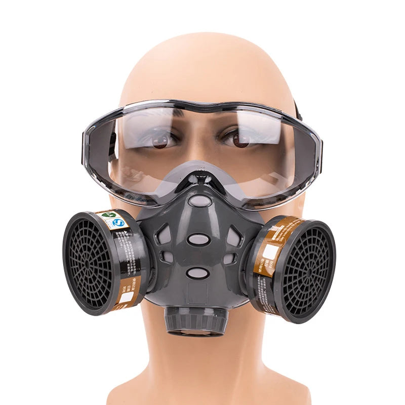 Full Face Gas Mask With Safety Glasses - All Purpose Shield